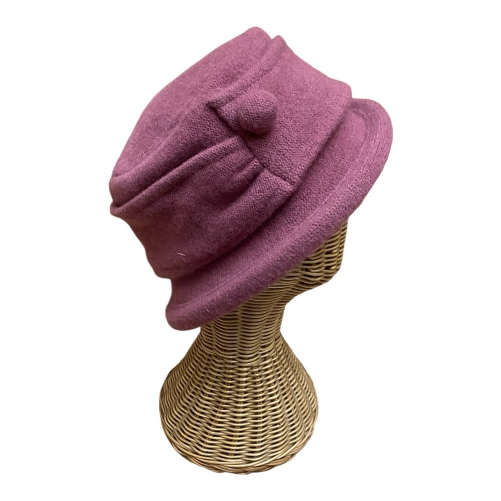 Adora Womens Vintage Pink Felted Wool Cloche Hat Fall Winter Hat - Picture 3 of 8